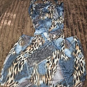 Animal Print Halter Body Con Dress